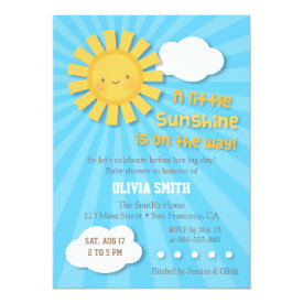 Cute Sunshine Baby Shower Invitations