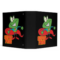 cute super frog superhero cartoon 3 ring binder