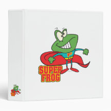 cute super frog superhero cartoon binders