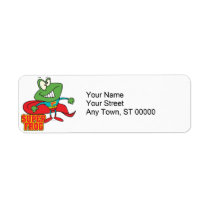 cute super frog superhero cartoon return address label