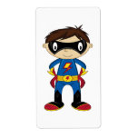 Cute Superhero Boy Custom Shipping Labels
