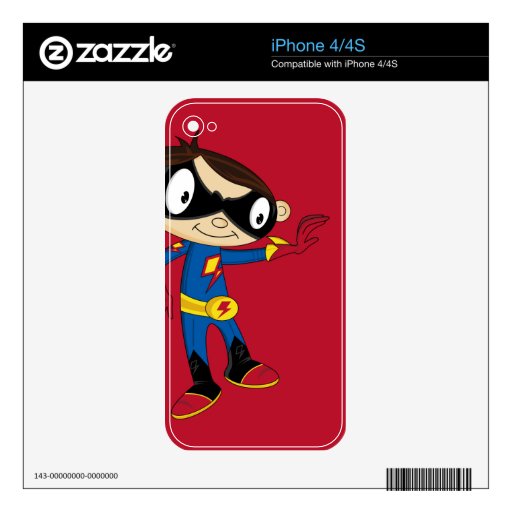Cute Superhero Boy Decal For The iPhone 4