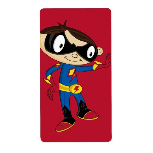 Cute Superhero Boy Labels