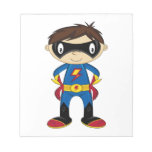 Cute Superhero Boy Memo Note Pad