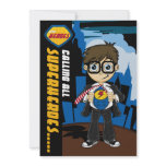 Cute Superhero Boy Party Invite