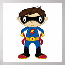 Cute Superhero Boy Posters