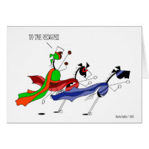 Cute Superhero Horse Cartoon Cards