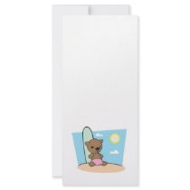 cute surfer teddy bear custom rack cards