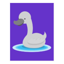 Cute SWAN Gosling grey Postcard