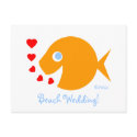 Cute Sweet Beach Wedding Save The Date Postcard
