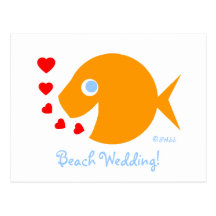 Cute Sweet Beach Wedding Save The Date Postcard