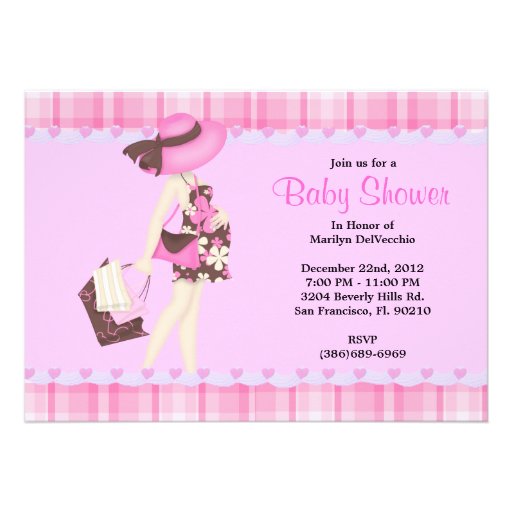 CUTE Sweet PINK Baby Shower Personalized Announcements