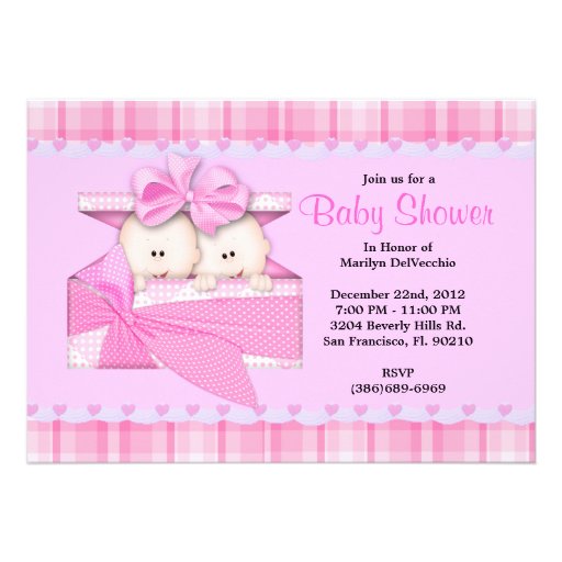 CUTE Sweet PINK Baby Shower Invite (front side)