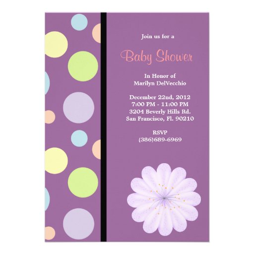 CUTE Sweet Pink Purple Baby Shower Custom Announcements