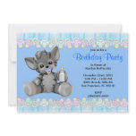 CUTE Sweet Plush Baby Blue Tiger Cat Birthday Personalized Announcement