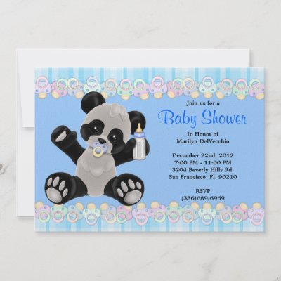 Sweet Cute Baby Pictures on Cute Sweet Plush Baby Panda Bear Baby Shower Personalized Invitations