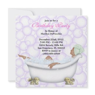 CUTE Sweet Spa Bath Beauty Party Invite invitation