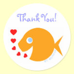 Cute Sweet Thank You Goldfish Stickers stickers