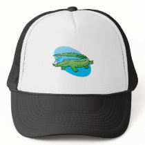 cute swimming alligator trucker hats
