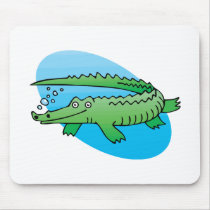 cute swimming alligator mouse mat