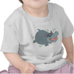 Cute Swimming Cartoon Hippo Baby T-Shirt