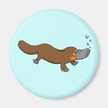 Cute swimming duck-billed platypus magnet