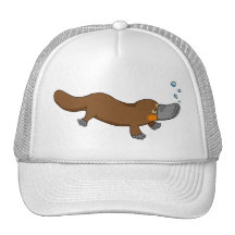 Cute swimming duck-billed platypus mesh hat