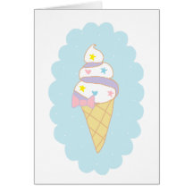 Cute Swirl Ice Cream Cone Cards