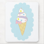 Cute Swirl Ice Cream Cone Mouse Pad