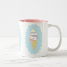 Cute Swirl Ice Cream Cone Mug