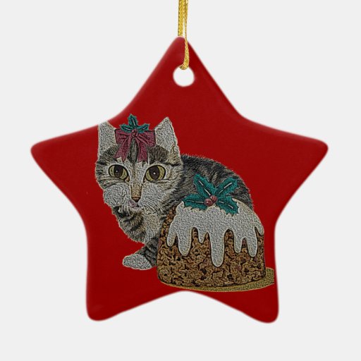 cute tabby grey kitten and christmas pudding christmas cute tabby grey kitten and christmas pudding christmas