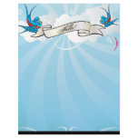 Cute Tattoo Swallow Birds and Beams Letterhead