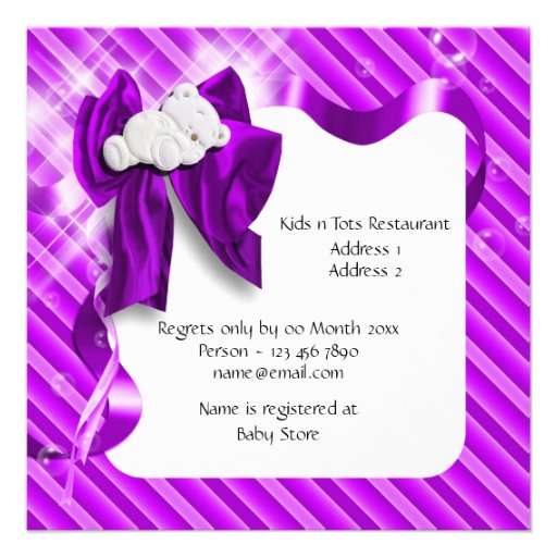 Cute teddy bear baby shower announcement