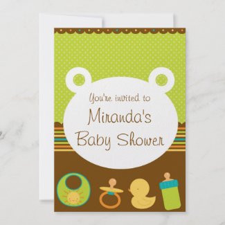 Cute Teddy Bear Baby Shower Invitations invitation