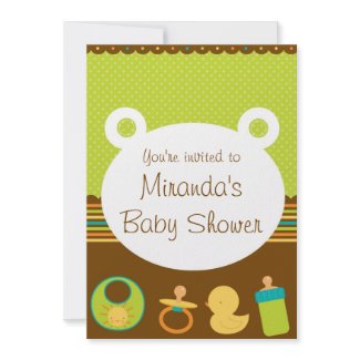 Cute Teddy Bear Baby Shower Invitations invitation