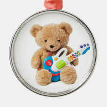 Cute Teddy Bear Guitar Ornament