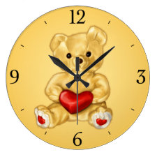 Cute Teddy Bear Hypnotist Yellow Children's Wallclock
