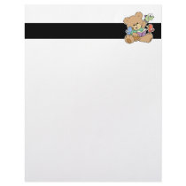cute teddy bear imagination reading book with pupp letterhead