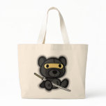Cute teddy bear is the brave samurai warrior bag