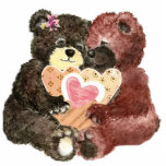 Cute Teddy Bear Love, Hearts and Hugs Photo Cutout