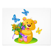 Cute teddy bear personalized announcements