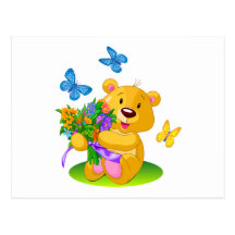Cute teddy bear post card