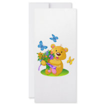 Cute teddy bear rack card template