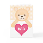 Cute Teddy Bear with Dad's Heart (yellow) Greeting Cards