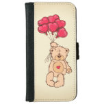 Cute teddy bear with heart balloons case