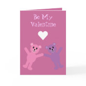 Cute Teddy Bears Be My Valentine Customizable Pink