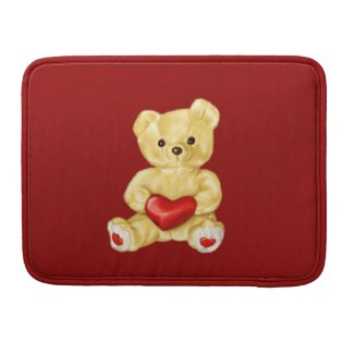Cute Teddy Hypnotist Red Macbook flap sleeve rickshaw_flapsleeve