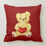 Cute Teddy Hypnotist Red Valentine throwpillow