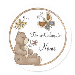 Cute teddy with butterflies sticker