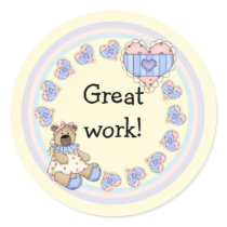 Cute teddy with hearts stickers